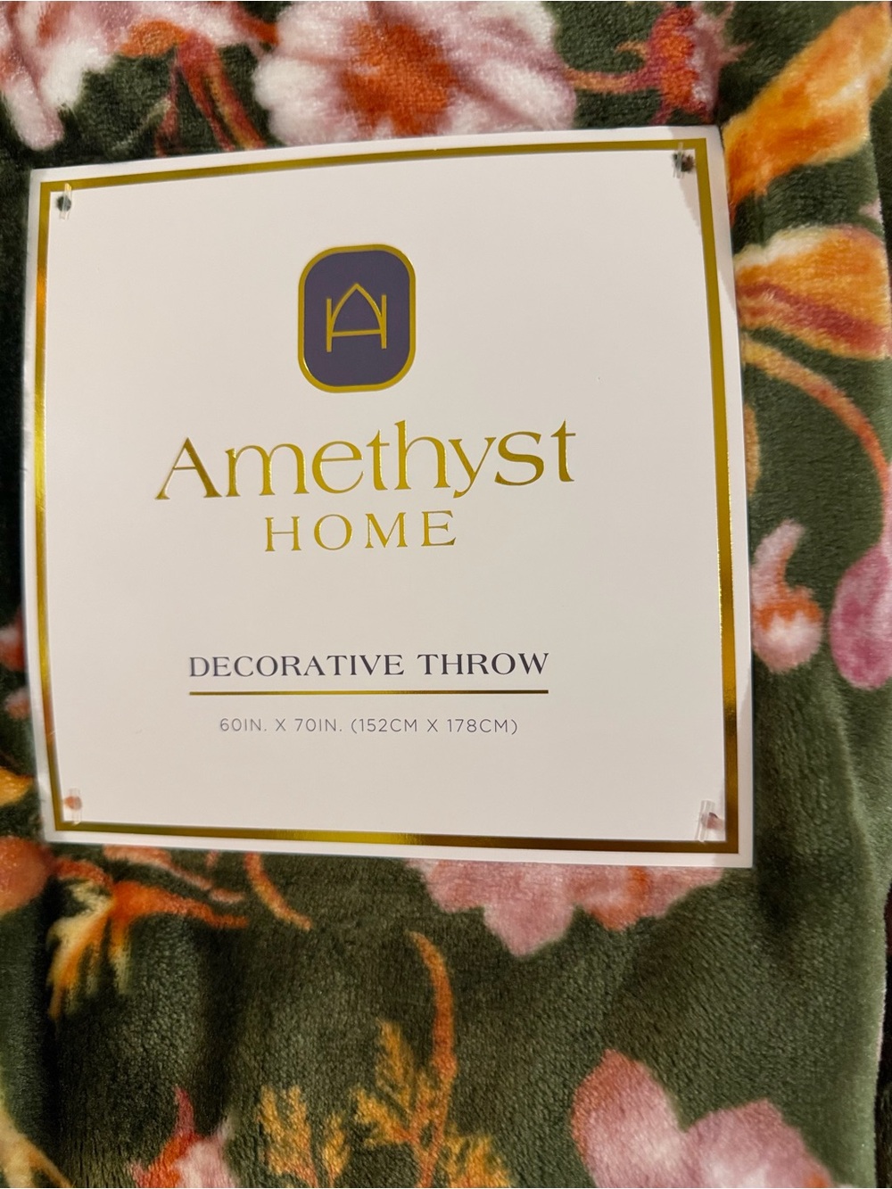Amethyst Floral Decorative Throw/Blanket - Green/Pink